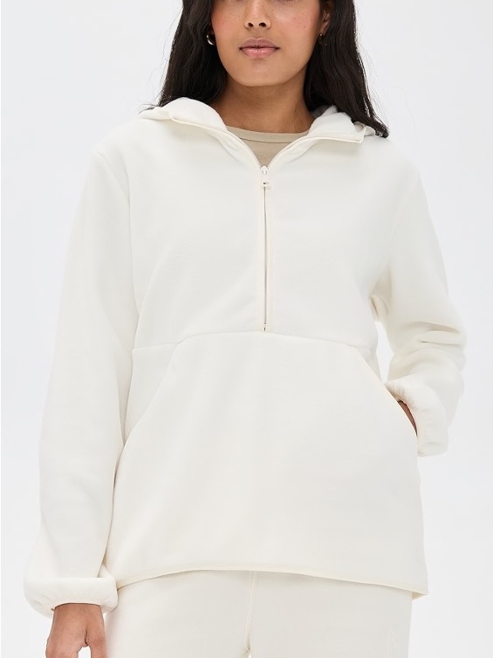 Beyond Yoga Urban Explorer 2.0 Fleece Half Zip Hoodie White Size XL